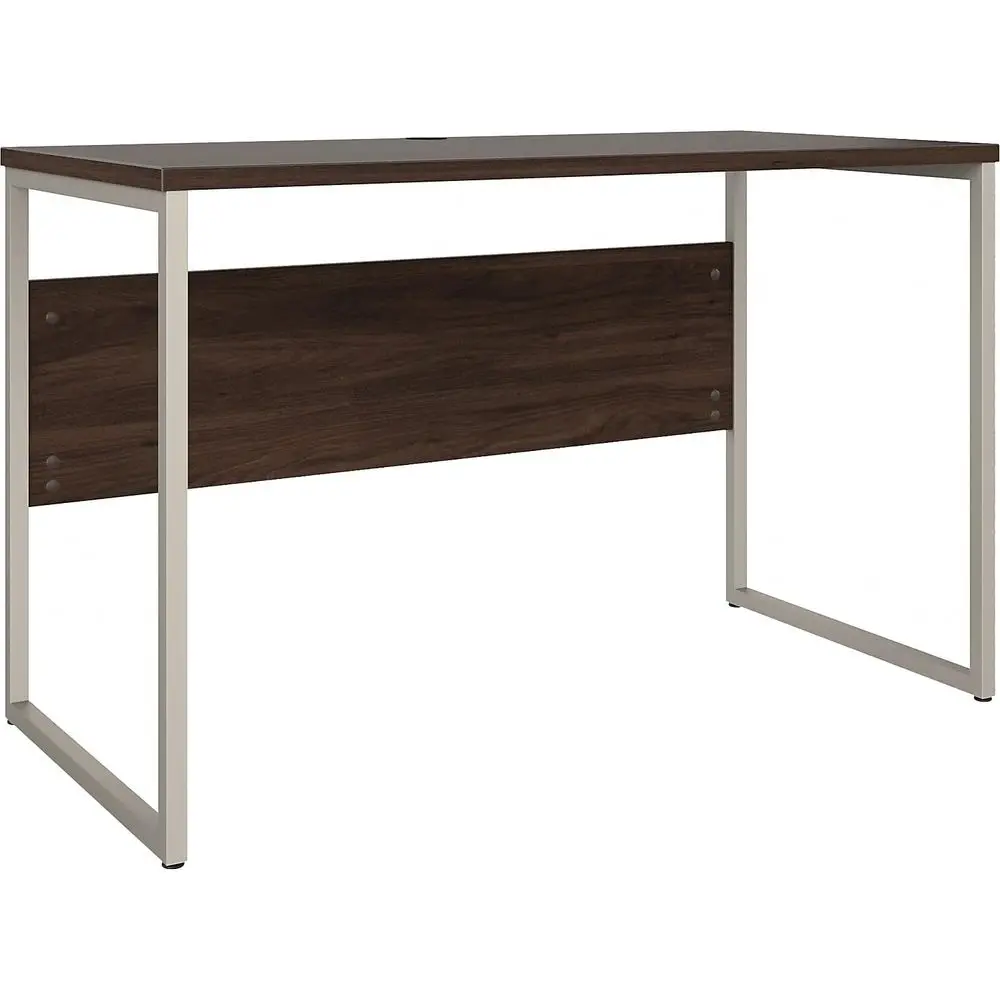 

Large Hybrid Computer Desk with Open Metal Legs and Privacy Panel, 42W x 24D, Black Walnut