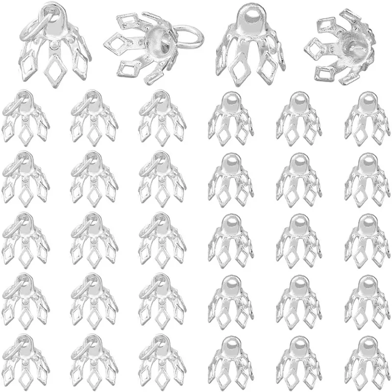 

1 коробка, 80 шт., полые колпачки для цветочных бусин, латунные колпачки для бусин, подвесные колпачки, петля, филигранные зубцы, разделительные бусины для серег, браслетов