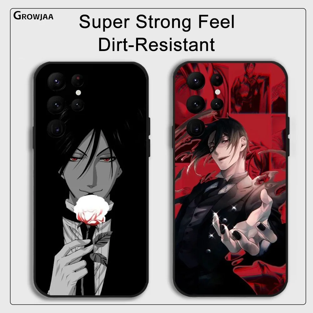 

Anime B-Black B-Butler Phone Case for Samsung Galaxy S24 Ultra S22 S23 Ultra S21 S20 5G Protective Silicone TPU Funda