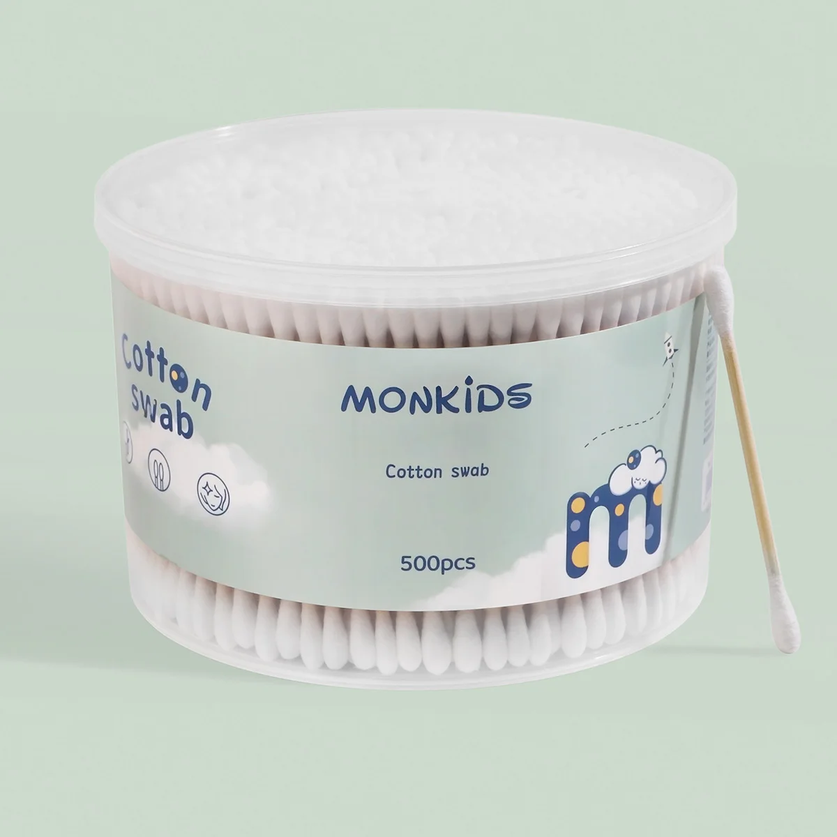 200/300/500 مسحات قطنية لملعقة الأذن، أدوات تجميل وتنظيف متعددة الوظائف، تنظيف الأذن، مكياج وتنظيف دقيق.