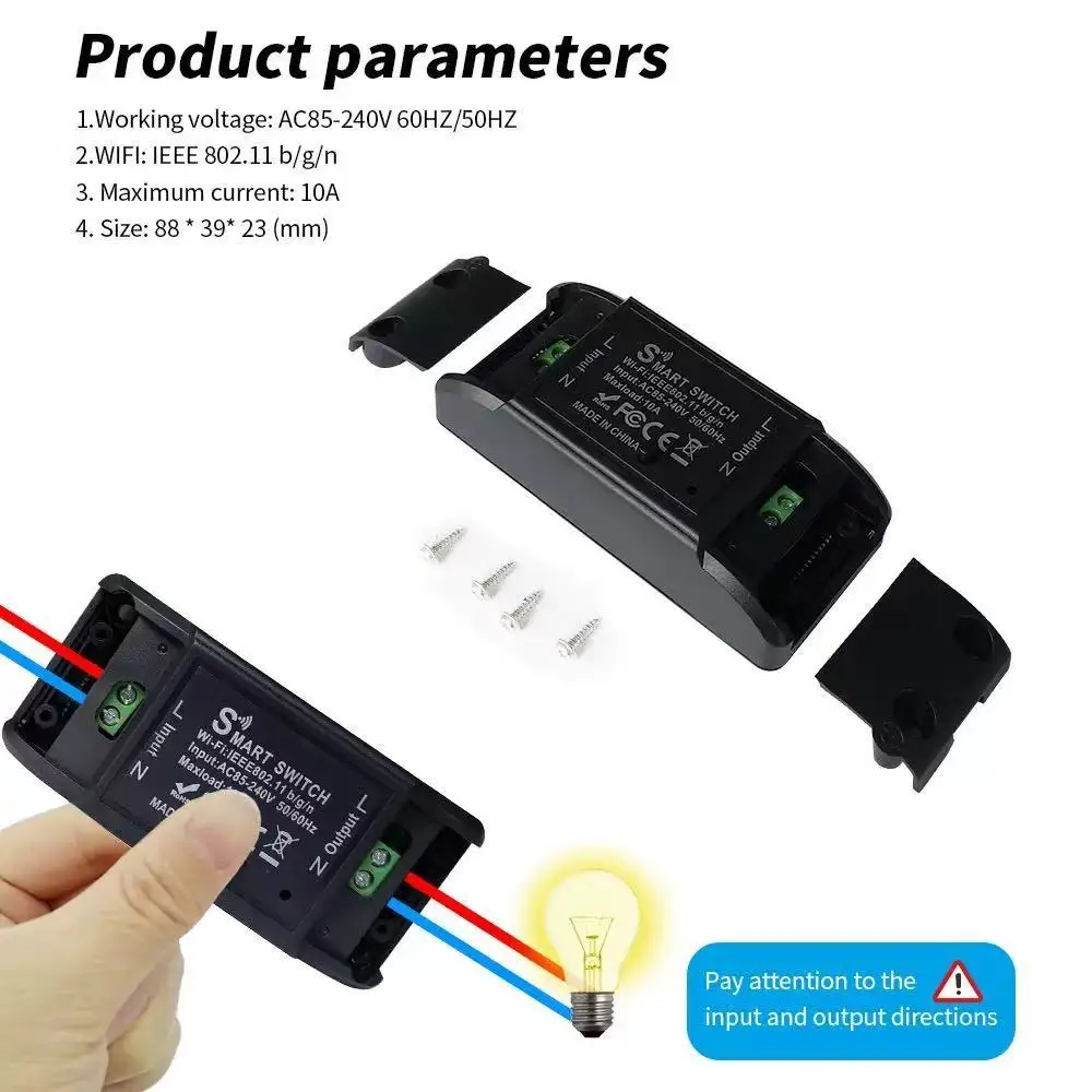 Tuya WiFi Smart Relay Switch Remote 10A Voice Control DIY Retrofit Home Accessory APP Timing For Lights & Household Appliances