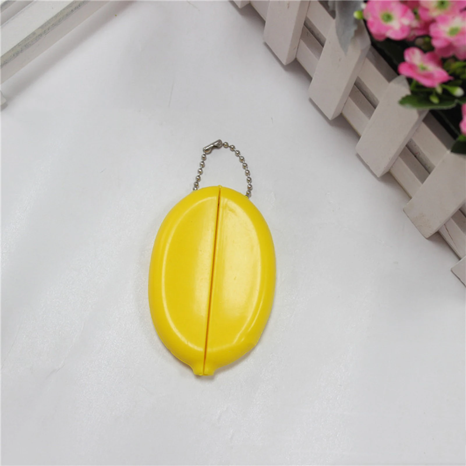 Squeeze Coin Purse Colorful PVC Coin Pouch Cute Change Holder with Chain for Women Girls