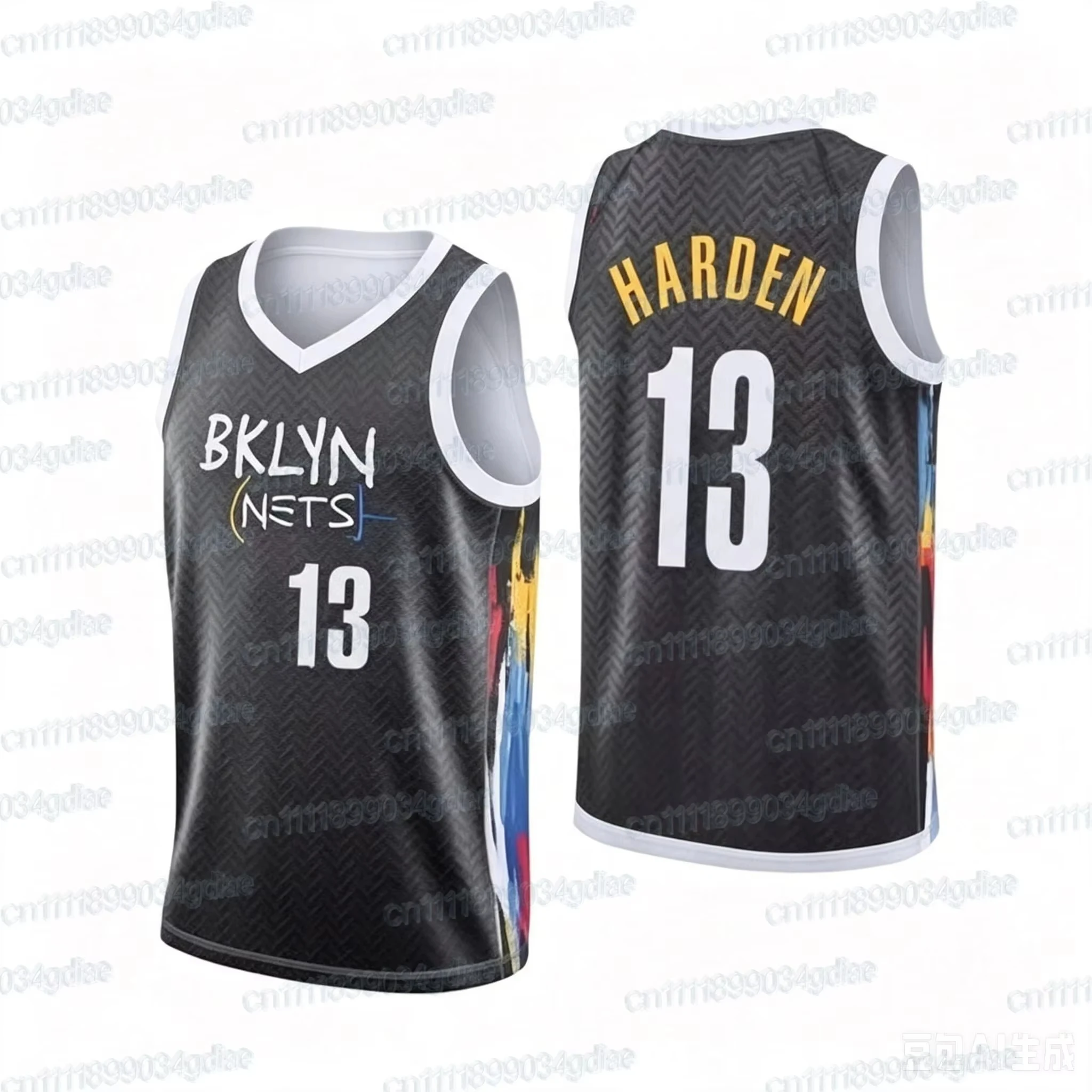 Heiß begehrte neue Brooklyn Nets BKLYN City Basketball-Uniform, schwarze ärmellose Weste mit Aufdruck für Fans, Sport und Familienoutfits. – Detail 1