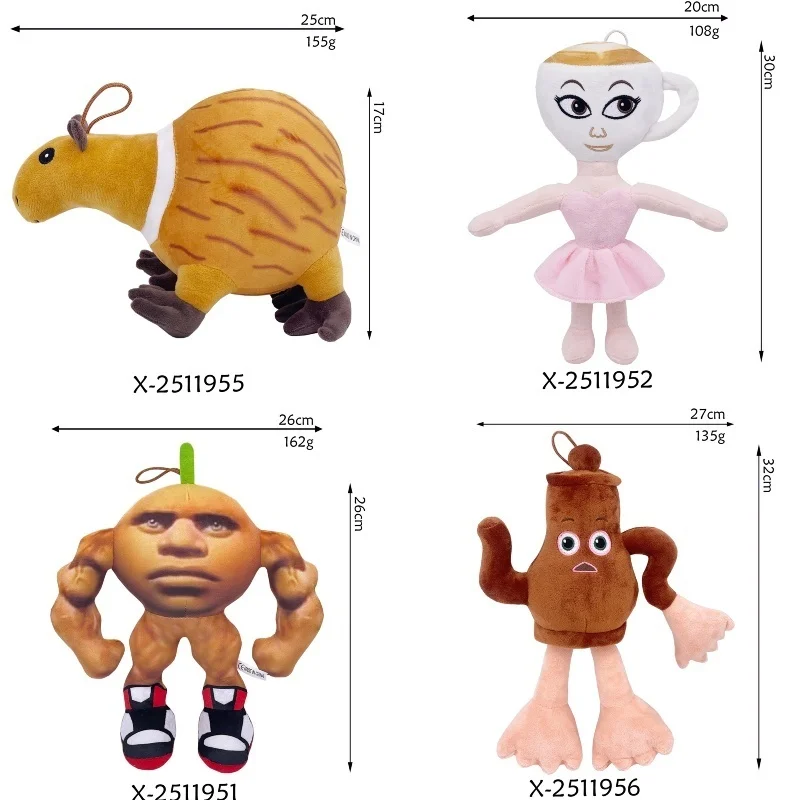 Italian Brainrot Plush Tung Tung Tung Sahur Tralalelo Tralala Stuffed Pillow Shimpanzini Bananini Plushies Toy For Kid Gifts