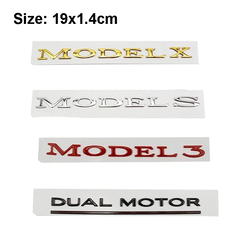 

3D Car Rear Trunk Tail Badge Body Side Letters Sticker for Tesla Model 3 S X Y DUAL MOTOR Emblem Exterior Accessories