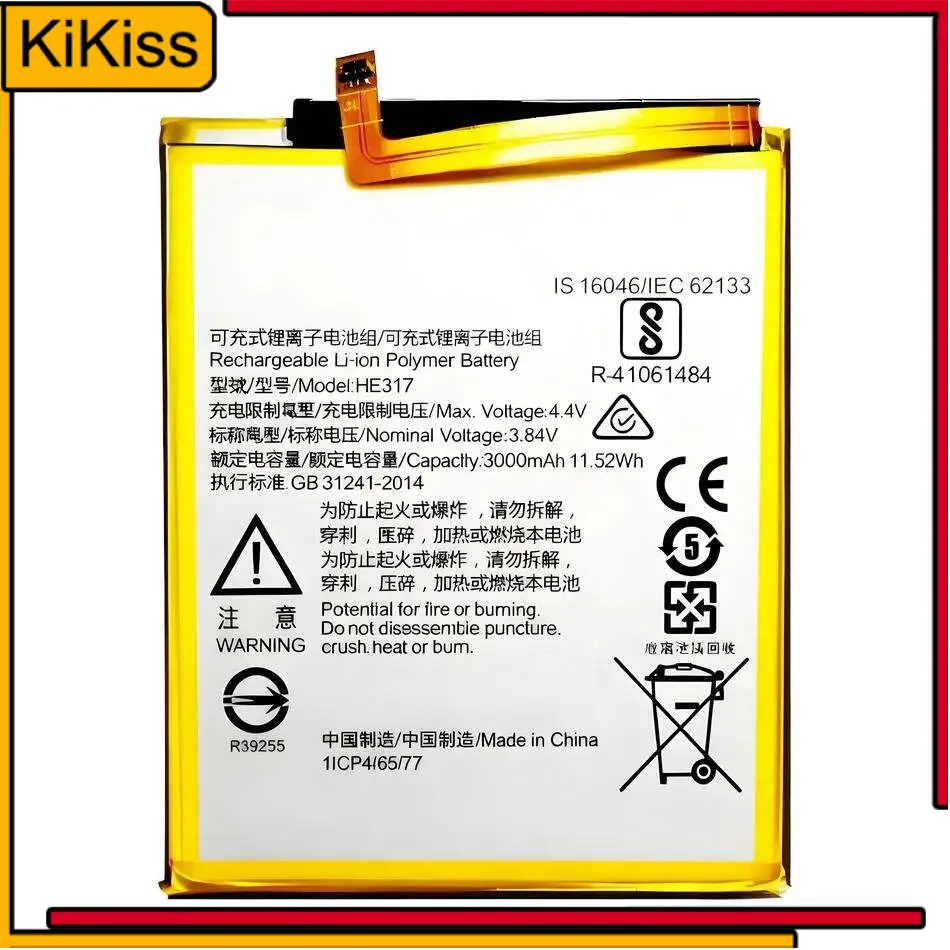 

3000Mah Mobile Phone Battery For Nokia 6 TA-1000 TA-1003 TA-1021 TA-1025 TA-1033 TA-1039 Long-Lasting HE317