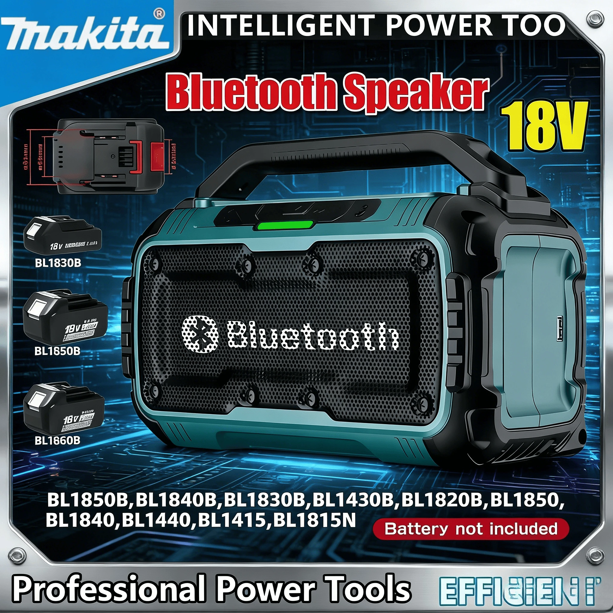 

Makita Cordless Bluetooth Speaker Portable Surround Speakers Dual Channel Subwoofer Loudspeaker For 18V Battery(No Battery)