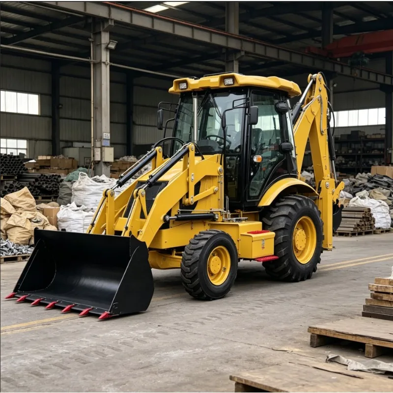 Compact 4WD Backhoe Loader – 2.5 Ton Farm Digger, Earth-moving Machinery with Front Loader, EPA Certified, Free Shipping