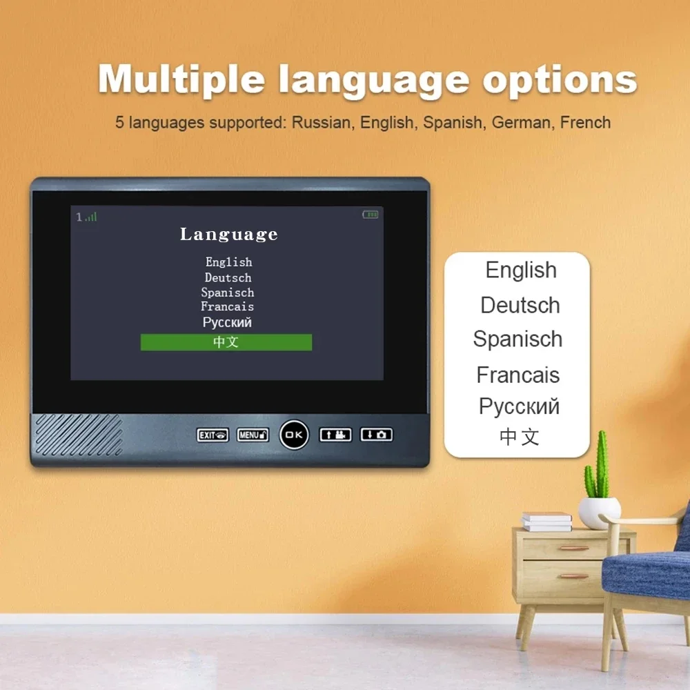 2 Cameras 3 Screens Wireless 7''Touch Key Screen Video Door Phone Intercom Access Control System 2.4GHz Doorbell Night Vision