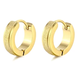 1 Pair Unisex Classic Punk Simple Circle Stainless Steel Earrings For Women Men Cool Round Huggie Hoop Earrings Female Jewelry