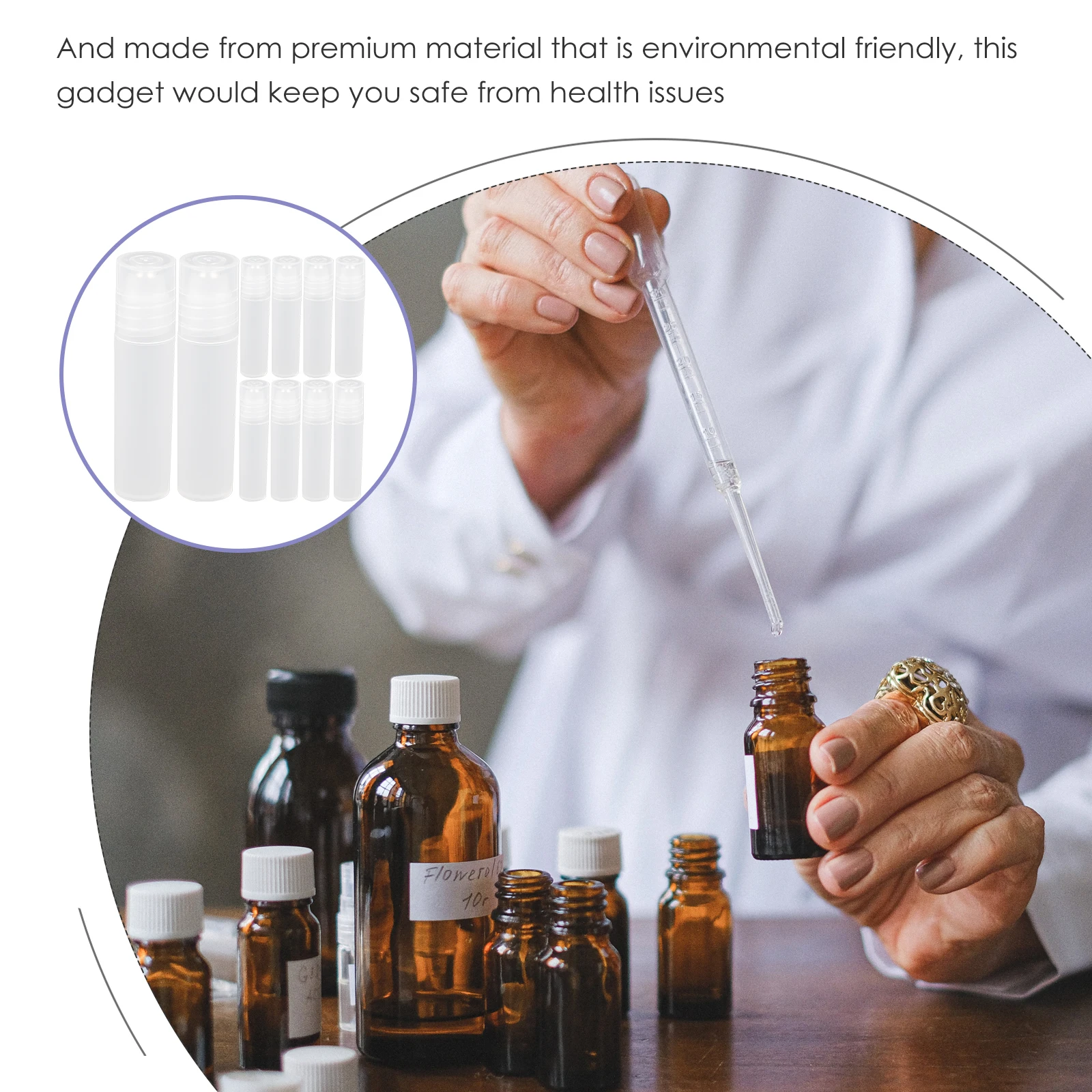 10 個ローラー香水ボトル詰め替えローラーボール軽量ポータブル旅行空のアロマエッセンシャルオイルボトルコンパクトデザイン