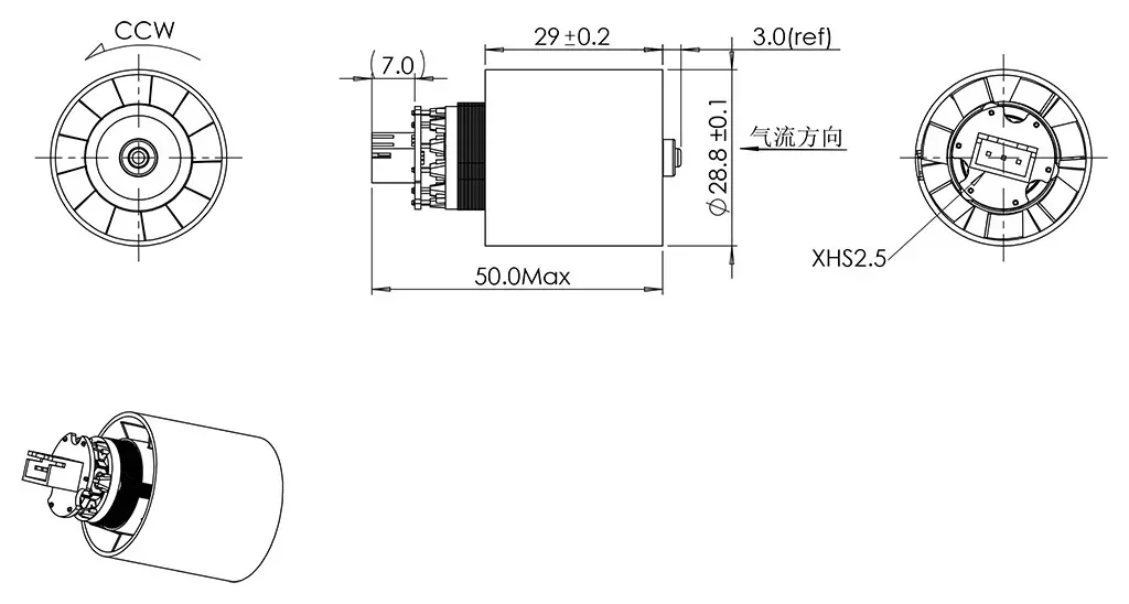 Digital motor DC 12V 100000 rpm high-speed airflow duct hair dryer brushless motor can be equipped with drive