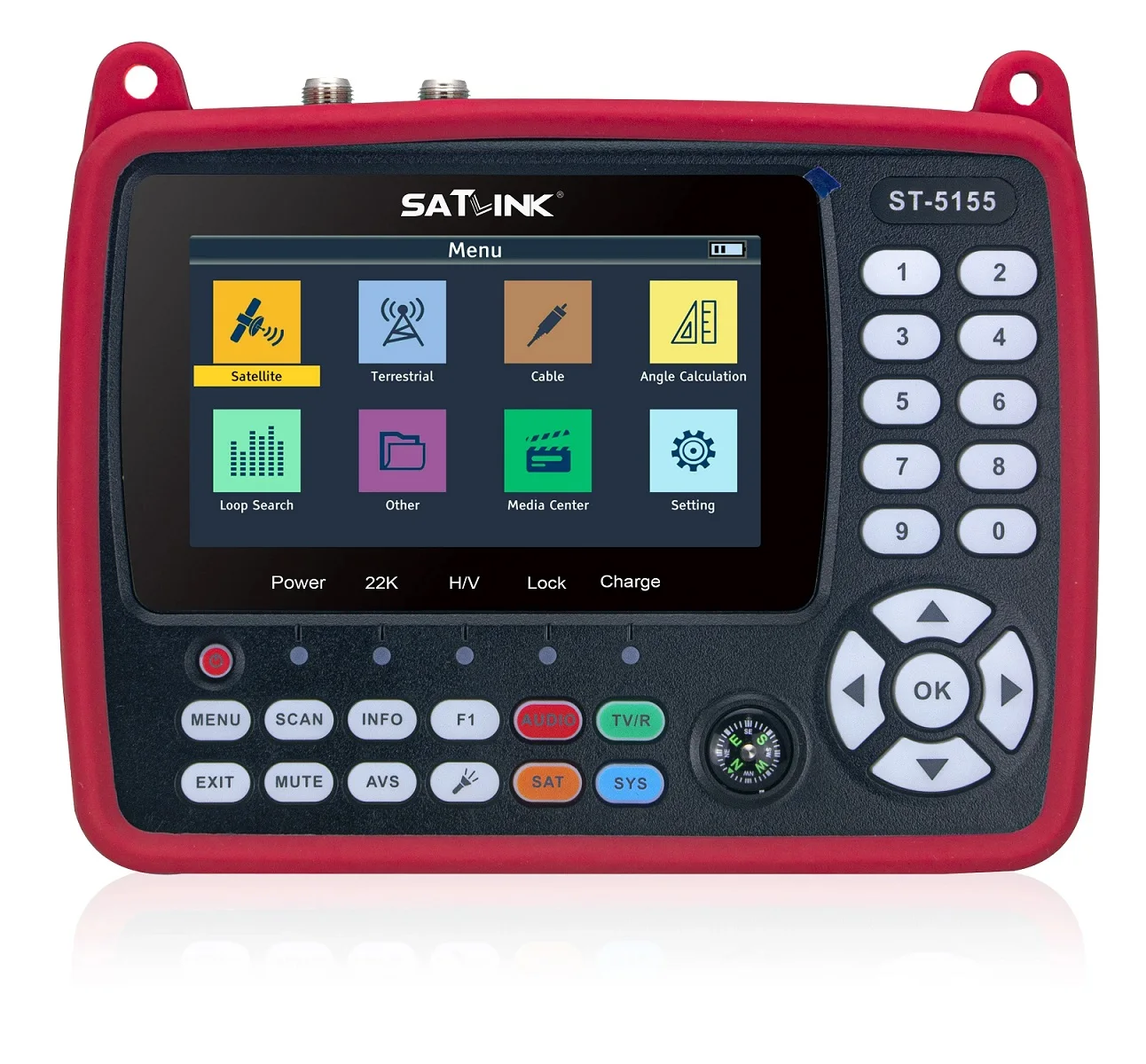 Satlink ST-5155 DVB-S2+DVB-C+DVB-T2 Combo MPEG4 H.265 Satellite finder H.265 HEVC Qsk 8sk 16APSK 4.3''VS findersat vf-6800p