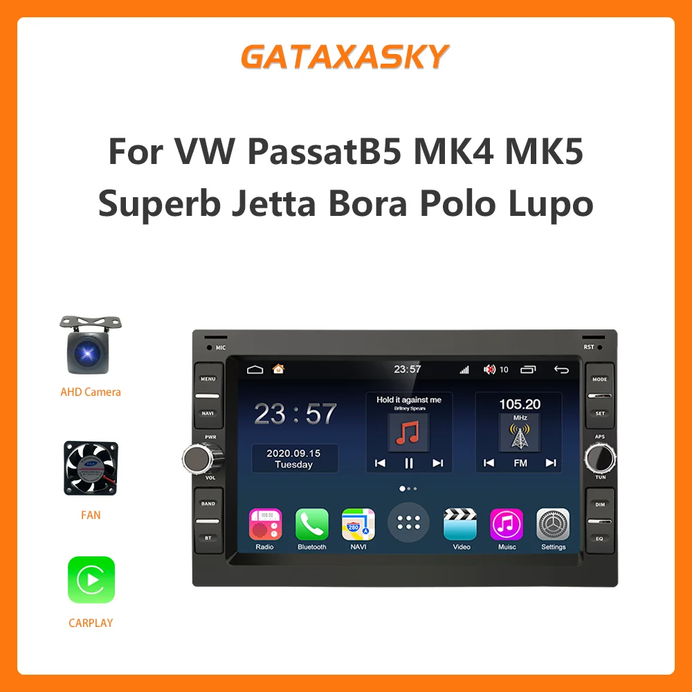 

GATAXASKY 7''Car Android Radio Multimedia For VW PASSAT B5 MK4 MK5 SHARAN Jetta Bora Polo TRANSPORT T5 CITI CHICO Player CarPlay