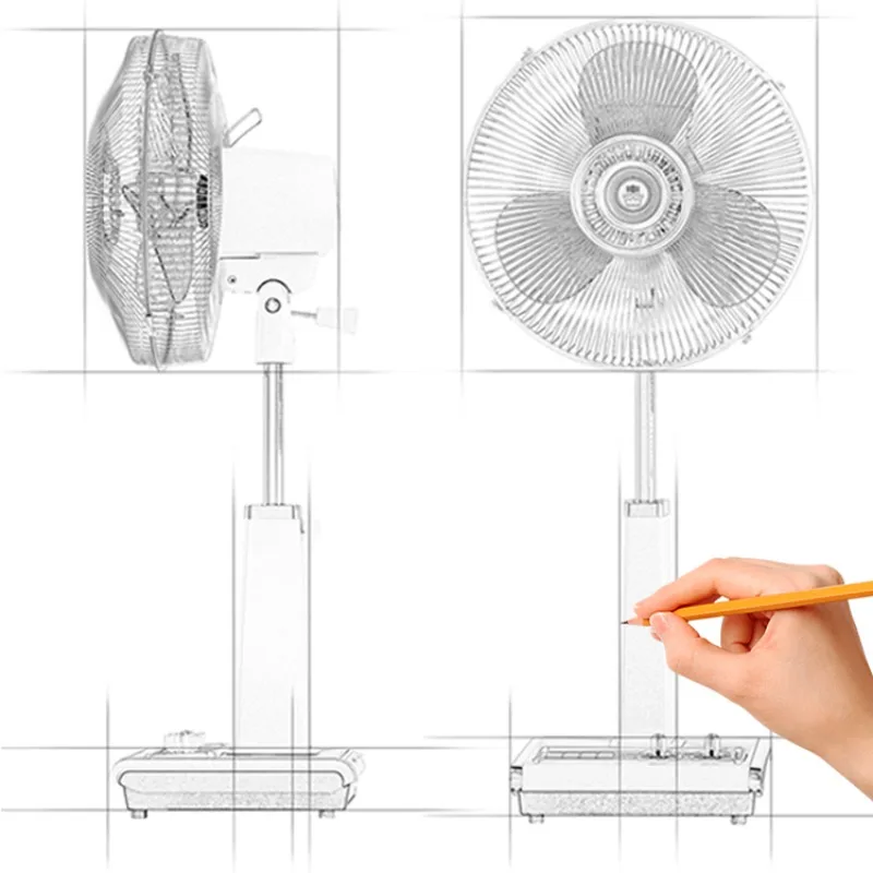 Ventiladores eléctricos de arte japonés clásico Retro, ventilador de escritorio portátil de doble uso de los años 80, ventilador de pie con cabezal de vibración, refrigeración