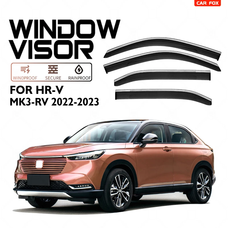 

For Ho-nda HR-V HRV GH RU RV RZ 1998-2023 Plastic Window Visor Vent Shades Sun Rain Deflector Guard 4PCS/SET 2022-2023