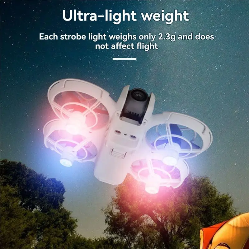 الطائرات بدون طيار LED مصباح إشارة صغير وامض ستروب تحذير أضواء ل DJI NEO 2 ليلة الطيران مصباح السلامة استبدال الملحقات #4