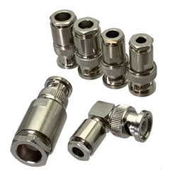 Connector BNC Male Plug Clamp RG174 RG316 / RG58 RG142 / RG8X / RG5 RG6 / RG8 LMR400 Cable RF Coaxial Straight & Right angle