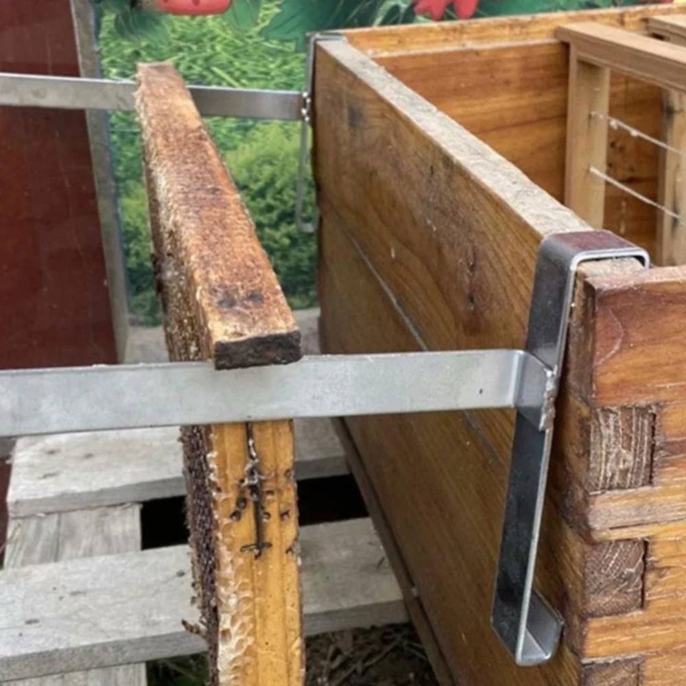 

2 шт., держатель рамы для улья из нержавеющей стали, регулируемая многофункциональная стойка для поддержки улья, устойчивая нержавеющая ручка для рамы пчелиного улья