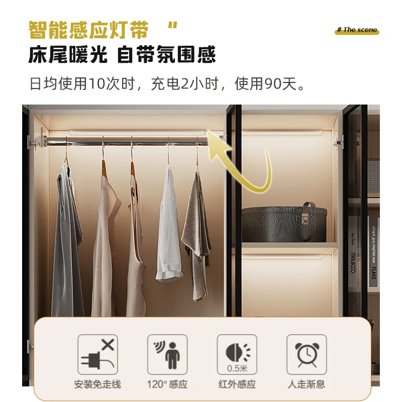 خزانة ملابس بجانب السرير، غرفة نوم منزلية، غرفة صغيرة، خزانة ملابس أطفال، خزانة ملابس معلقة بسيطة، فاخرة خفيفة