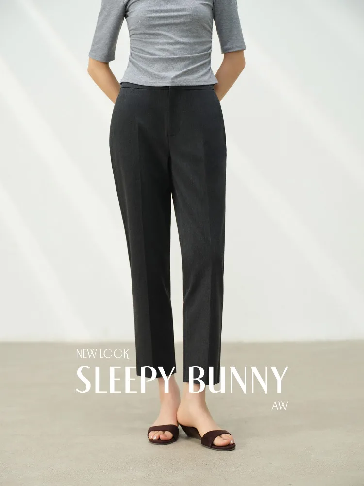 

Elegant High Waist Cigarette Pants Women Summer Slim Ankle Length Trousers Professional Workwear Casual Chic Straight Leg Pants