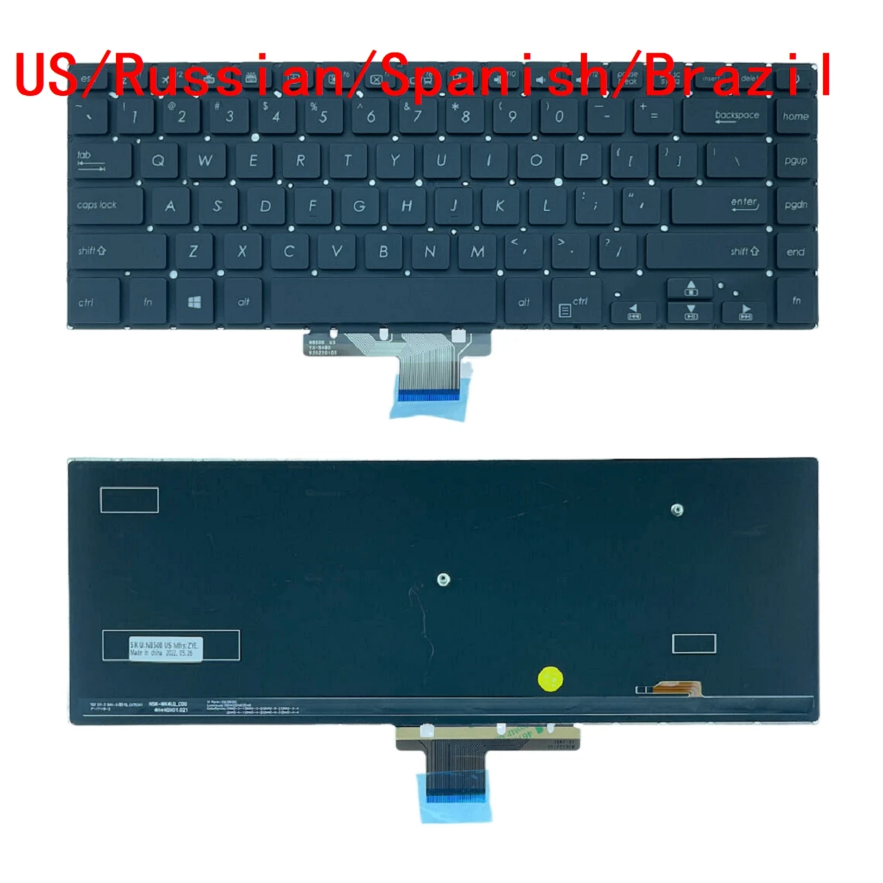 

US RU SP BR Backlit Keyboard For ASUS VivoBook S510 X510 X510U X510UA X510QA S15 S510U S5100UQ UK505B U5100UQ F510U A510U