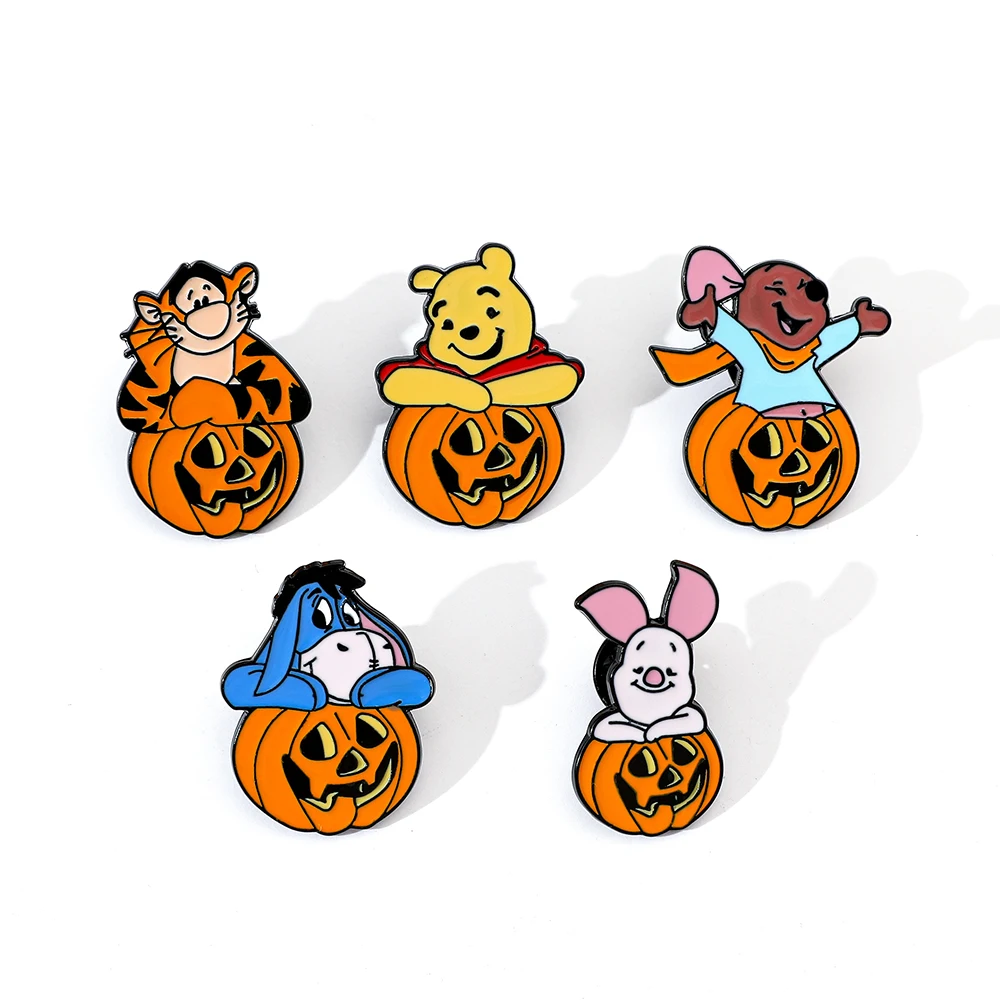 Broche de dessin animé d'enfance, tigrou créatif, broche en émail, insigne en métal, bijoux, vêtements, accessoires de sac à dos, cadeau pour les amis, 5 pièces