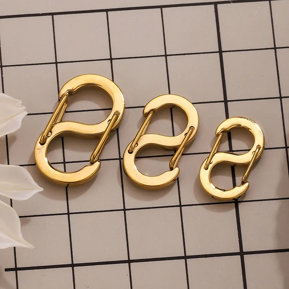 

4pcs Stainless Steel Lobster Clasps S Buckle Spring Connector Buckle Snap Hook Carabiner DIY Jewelry Making Supplies Accessories