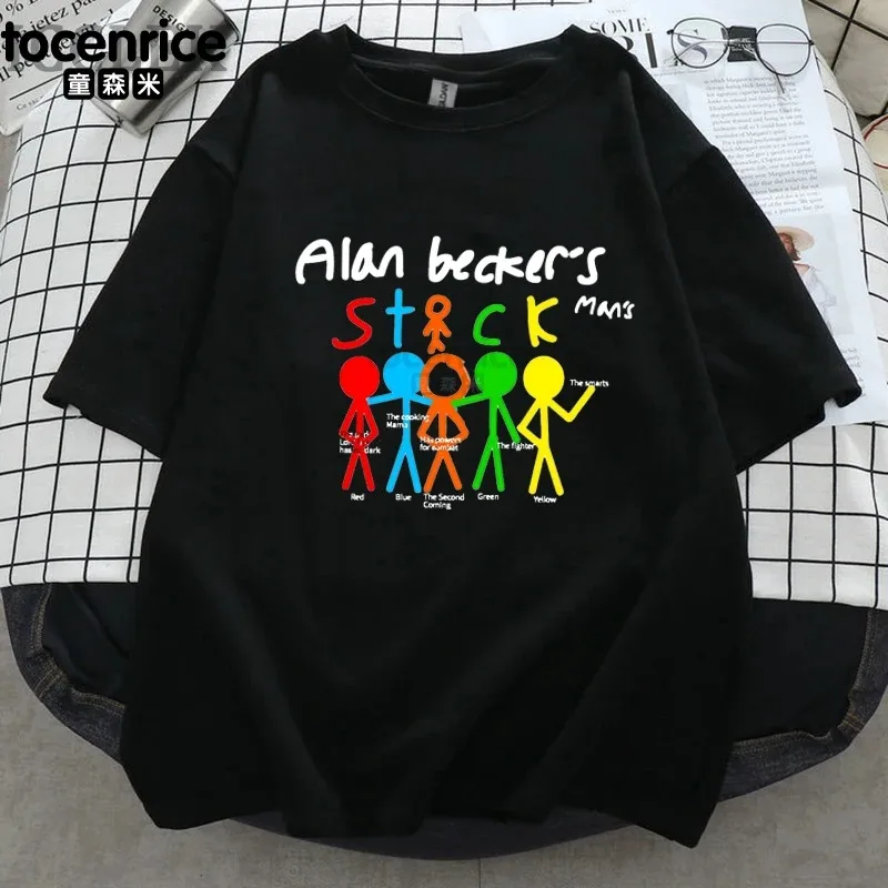 Alan Becker Fashion T Shirt Women Men Summer Short Sleeve T-shirts Unisex Casual Streetwear Tee Parent-child Clothing