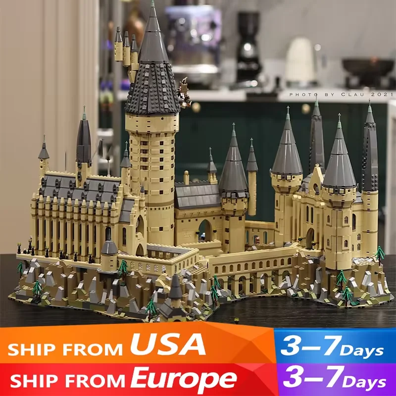 Jogo de filme moc castelo mágico bruxaria escola cenário arquitetônico modelo 6020 pçs blocos de construção tijolo quebra-cabeça brinquedos para o presente do miúdo