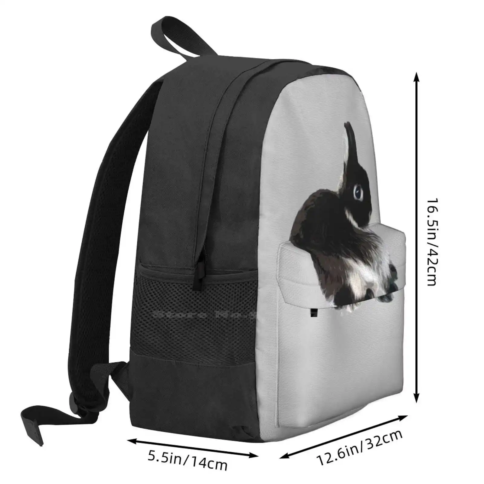 Black Otter Netherland Dwarf Rabbit Hot Sale Backpack Fashion Bags Black Otter Netherland Dwarf Rabbit Black Otter Bunnies