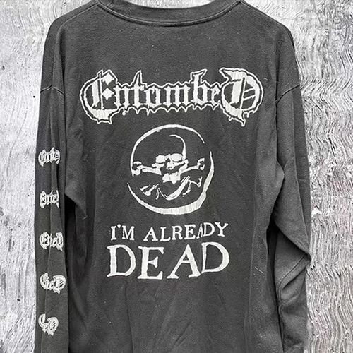 Imagen 2 del producto Otoño nueva tendencia de calle americana figura letra impresa Casual Top Ins Y2k Jersey suelto cuello redondo manga larga pareja camiseta