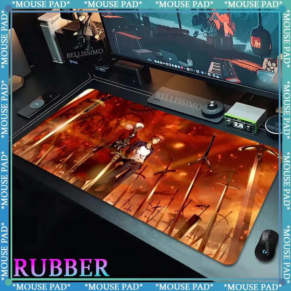 Anime Fate Stay Night Unlimited Blade Works MousePad 1200X600X5MM Oversized Desk Mat Keyboard Pad Thick High Lock Edge Mouse Pad