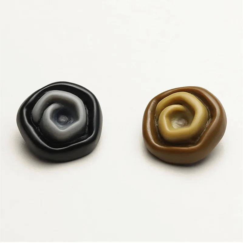 Curled Flower Resin Buttons Vintage Minimalist for Coat Sweater Knitwear Sewing Craft Supplies 10pcs