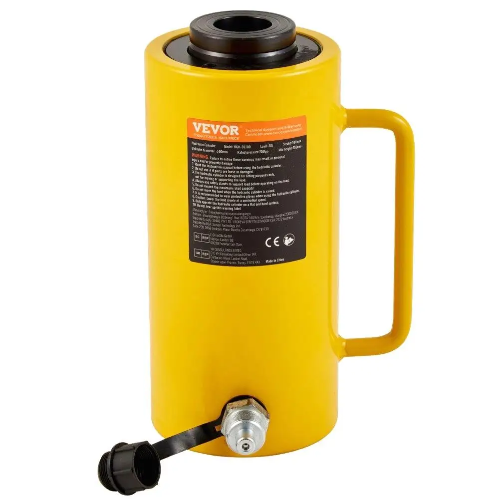

Hydraulic Cylinder Jack 30Ton, 100mm Solid for Ram Hydraulic Cylinder 4Inch, Stroke Single Acting Hydraulic Cylinder, w/Quick