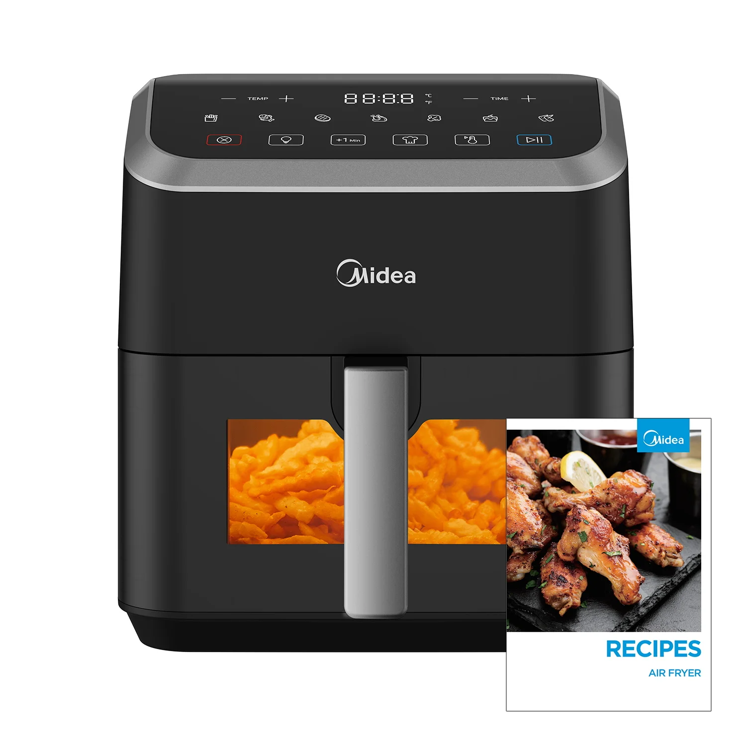 Midea Hot Air Fryer, 5L Capacity, HeatXpress Technology, 90% Less Oil, Energy and Time Saving with 7 Presets, Easy-View Window