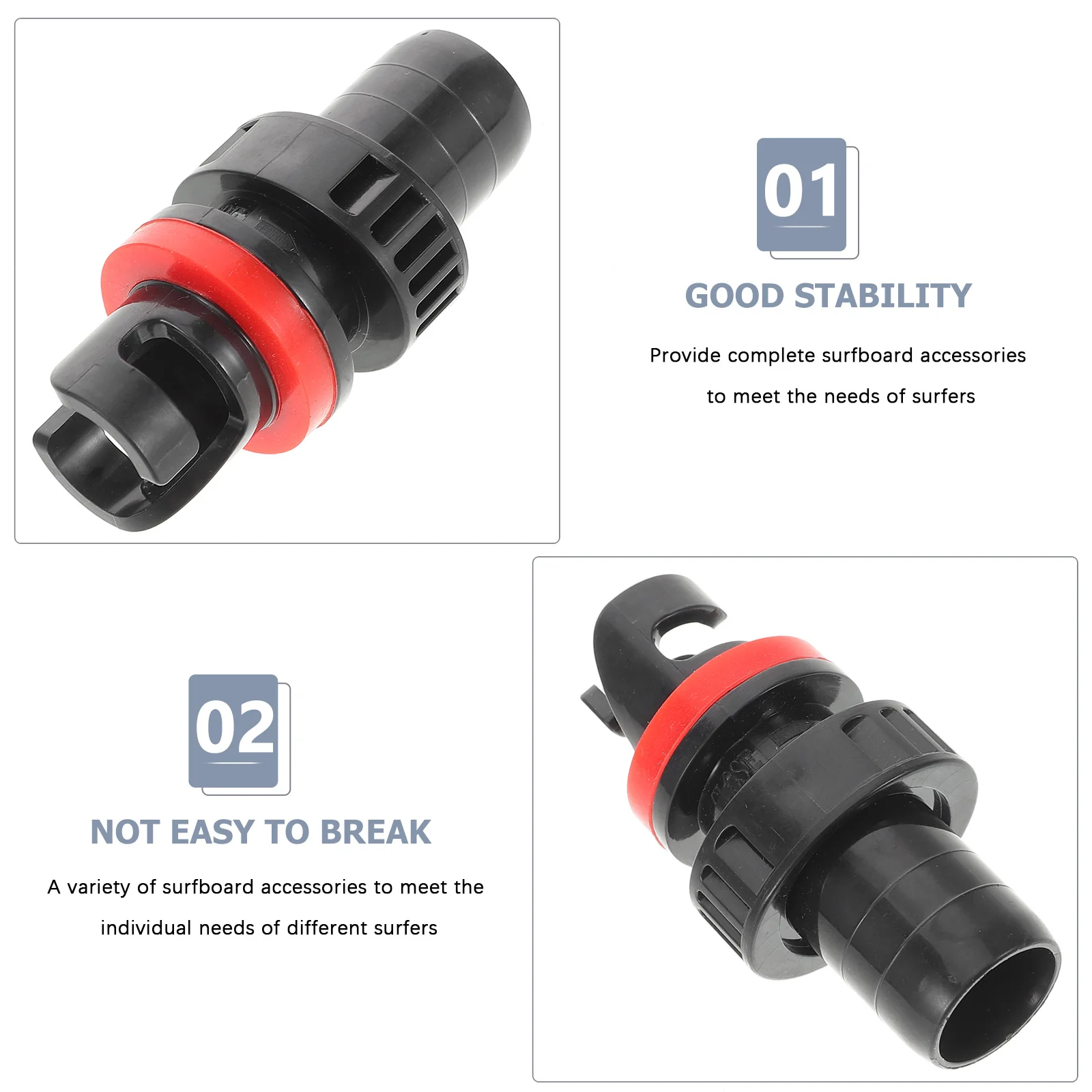 محول مضخة لوح المجداف متين وسهل الاستخدام وآمن معزز للحرف المائية القابلة للنفخ وموصل صمام الهواء ومحول قابل للنفخ #2
