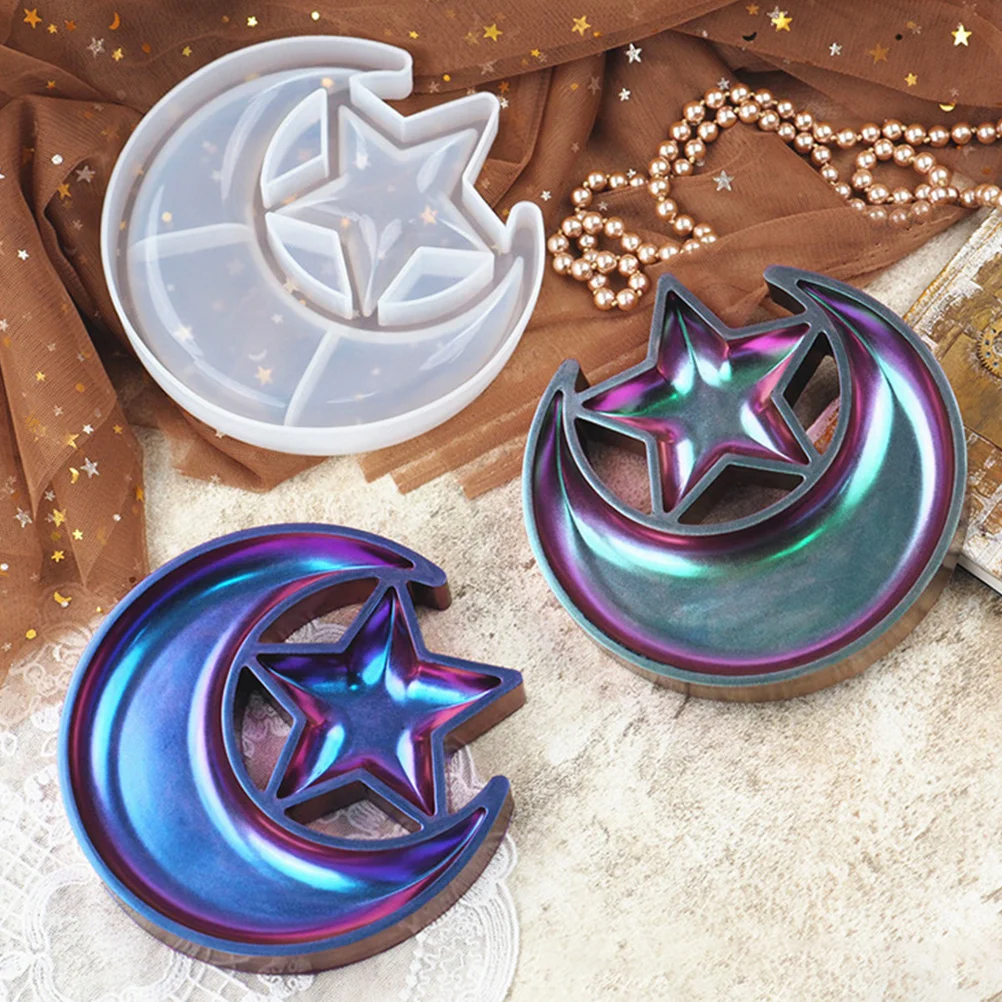 

Crystal Dropper Silicone Mold Durable Tray Wear Resistant Beautiful Star DIY Projects Storage Craft Round Easy Demould Jewelry