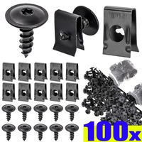 Car Self-tapping Screws Fasteners U-shaped Clip Fixing Washers Anti-rust Protection Board Buckle Kit Fixing Set Auto Accessories