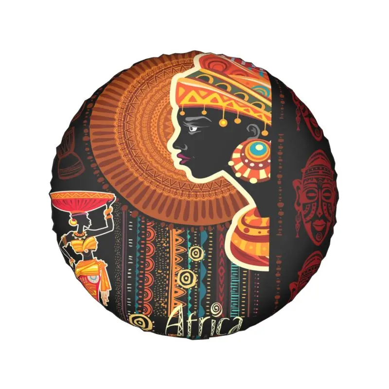 Abstract African Tribal Women Spare Wheel Tire Cover for Toyota Land Cruiser Prado Africa Jeep RV SUV 4WD 4x4 14