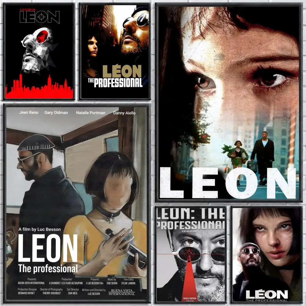 Movie Léon: The Professional Poster Self-adhesive Art Waterproof Paper Sticker Coffee House Bar Room Wall Decor