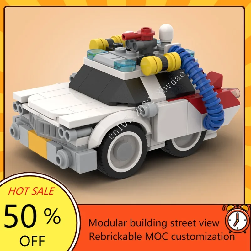 1045PCS MOC Klassieke Cartoon Figuren Ghost hunters, Cadillac, ghosts Model Custom Puzzel Architectuur DIY Onderwijs Montage Geschenken