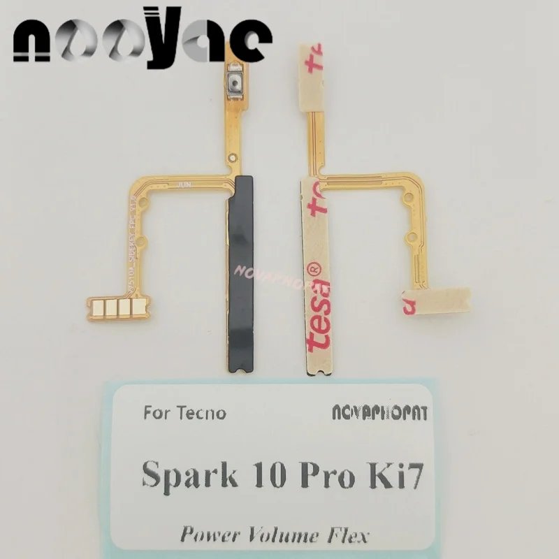 For Tecno Spark 10 Pro Ki7 Power On Off Volume Up Down Ribbon Power Button Flex Cable Ribbon