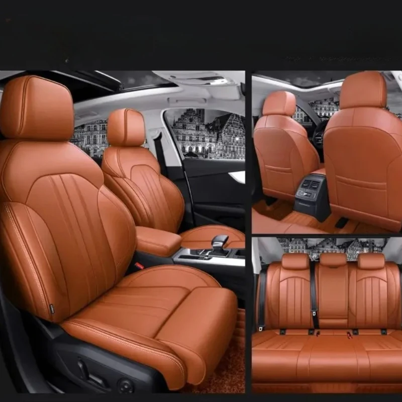Custom car seat cover universal luxury leather front and rear full set of interior accessories 99% car SUV pickup truck 2025
