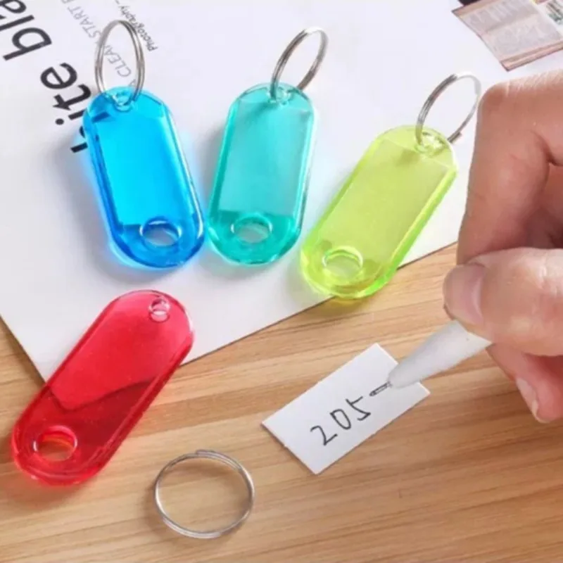 DIY Premium Colorful Crystal Keychains Customizable Numbered Tags Keyring Easy Organization for Home Office Keys Accessories