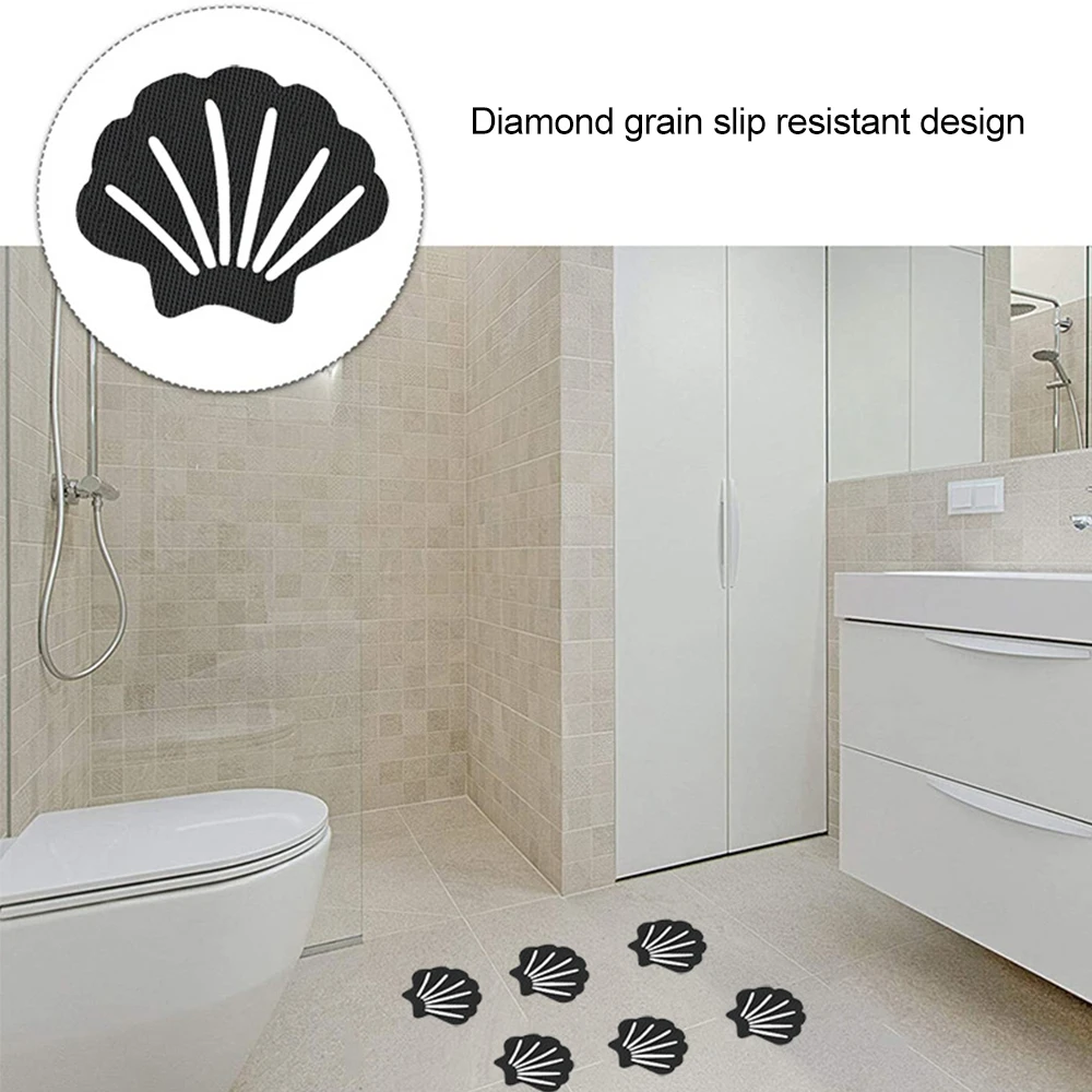 12/20pcs Bathroom Bathtub Shell Shaped Non Slip Stickers Self-Adhesive Shower Stickers Safety Tape Non-slip Stickers Bathroom Su