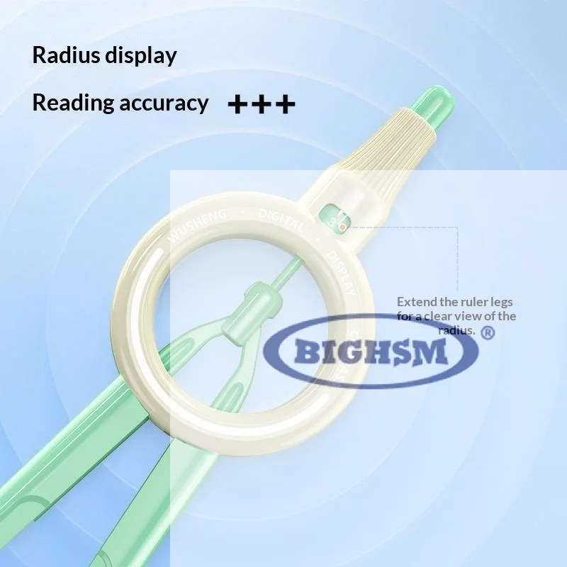 Digital Display Push Button Compass Multifunctional Drawing Tool ABS Integrated Ruler With Scale For Primary Students