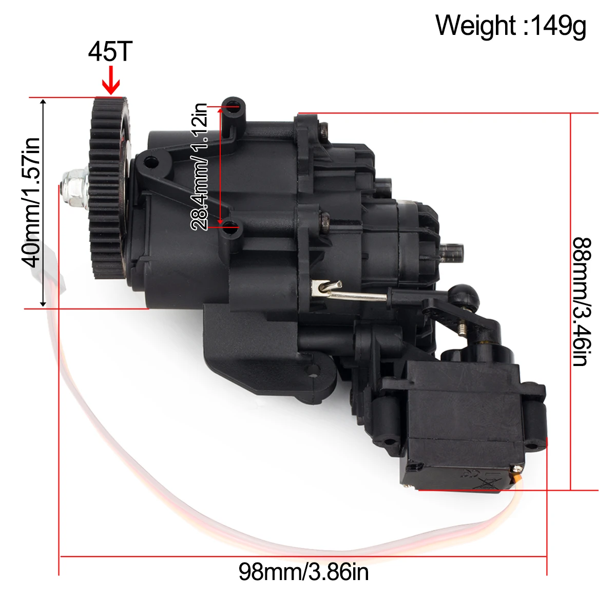 علبة تروس بلاستيكية مزدوجة السرعة مع تروس داخلية ناقل الحركة ومؤازرة لأجزاء ترقية السيارة الزاحفة RC 1/10 TRX4 TRX6