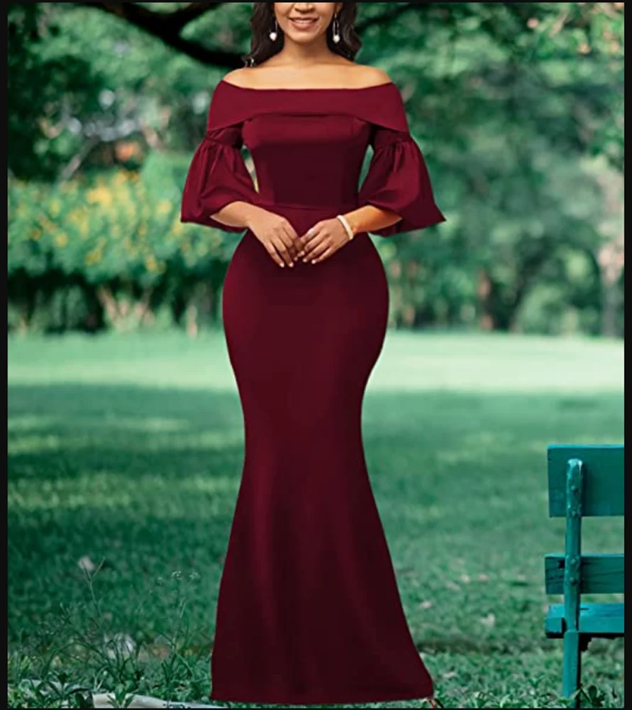 Red Satin Half Sleeve Evening Dress Luxury Floor Length Elegant Bridesmaid Dresses For Women Wedding Guests فساتين مناسبة رسمية