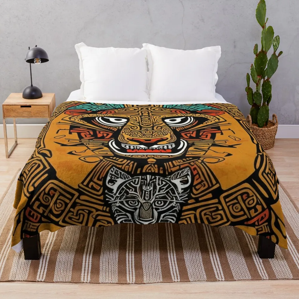 

Abstract , Aztec , Maya , Mexica Jaguar Copper Gold Orange Warrior Painting Poster anime posters anime stickers iP Throw Blanket